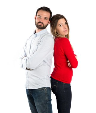 hoş bir çift beyaz zemin üzerine.