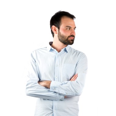 adam kollarını ile izole arka plan üzerinde çarpı işareti.