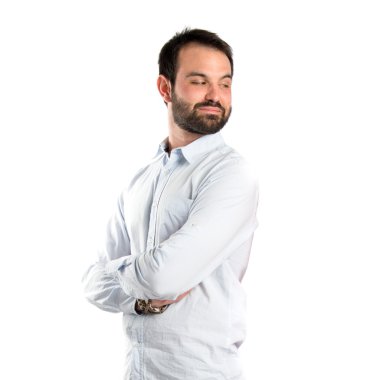 adam kollarını ile izole arka plan üzerinde çarpı işareti.
