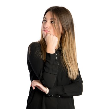 güzel kız beyaz arka plan üzerinde ayartma