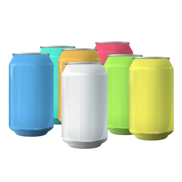 Colorful tins. Vector design — Stock Vector