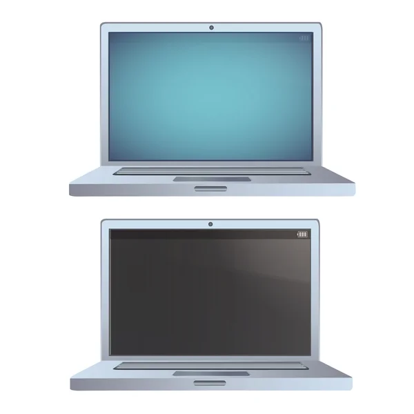 Laptops modernos sobre fundo branco. Projeto vetorial . — Vetor de Stock