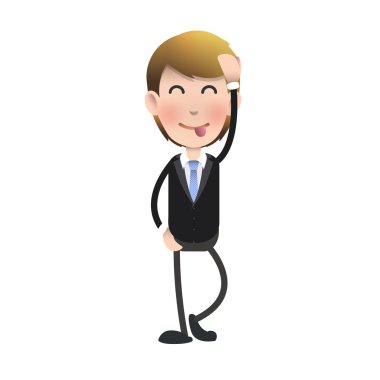 izole arka plan üzerinde mutlu bir işadamı. vektör tasarımı.