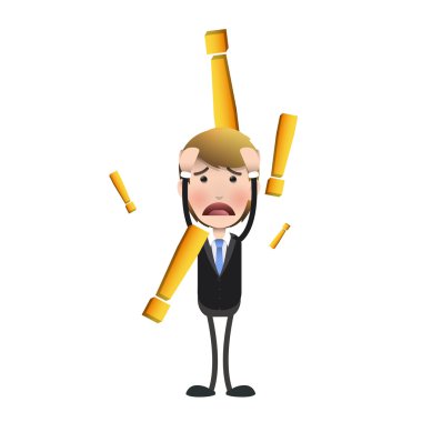 Beyaz arka plan üzerinde üzgün bir işadamı. vektör tasarımı