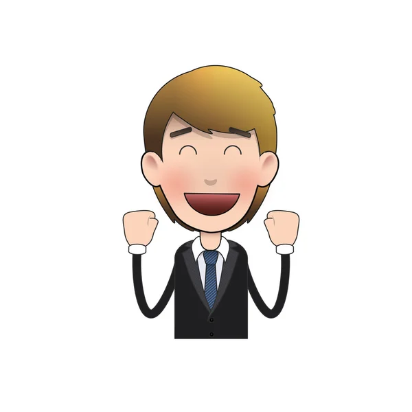 Happy businessman over isolated background. Vector design. — Stock Vector