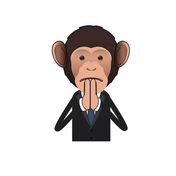 Business monkey pleading over white background. Vector design — Stock Vector