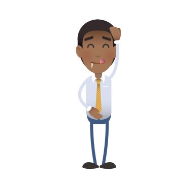 izole arka plan üzerinde mutlu bir işadamı. vektör tasarımı.