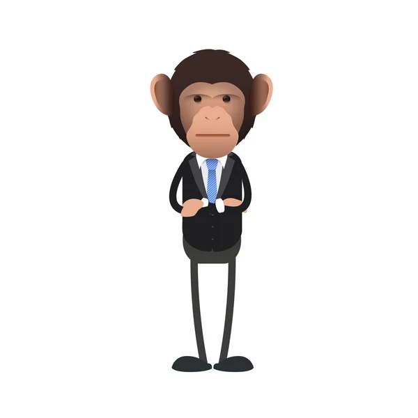 Young business monkey over isolated background. Vector design. — Stock Vector