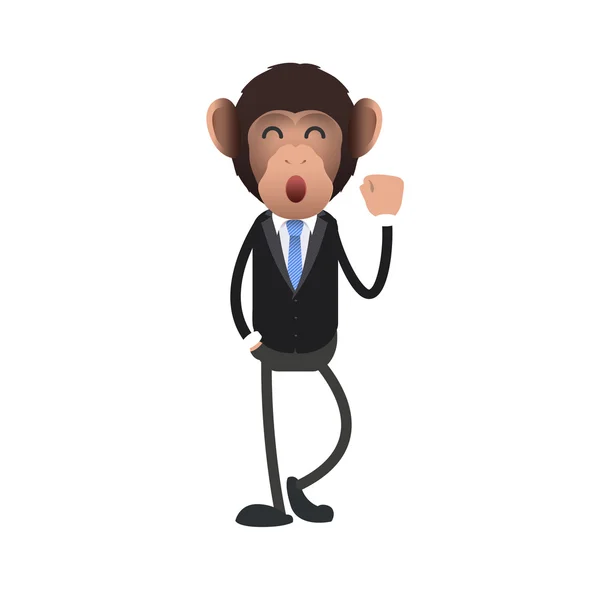 Happy business monkey over isolated background. Vector design. — Stock Vector