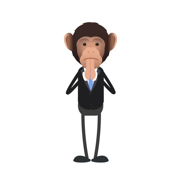 Business monkey pleading over white background. Vector design — Stock Vector
