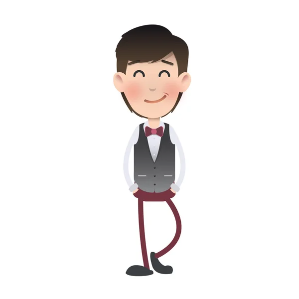 Happy waiter over isolated background. Vector design. — Stock Vector