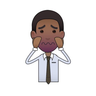 Beyaz arka plan üzerinde izole iş adamı korku. vektör tasarımı. 