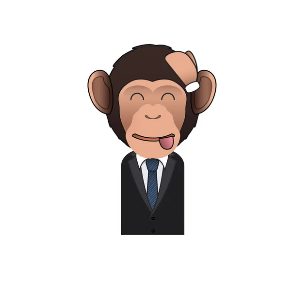 Boldog üzleti majom felett, elszigetelt háttér. Vector design. — Stock Vector