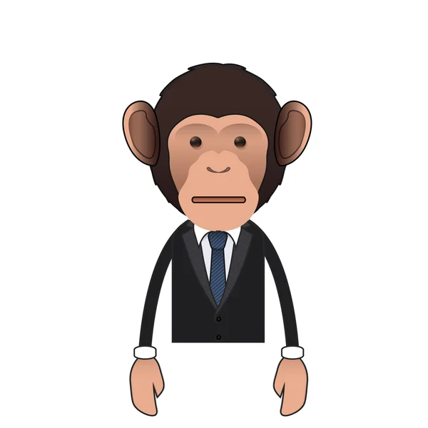 Business monkey surprised over white background. Vector design. — Stock Vector