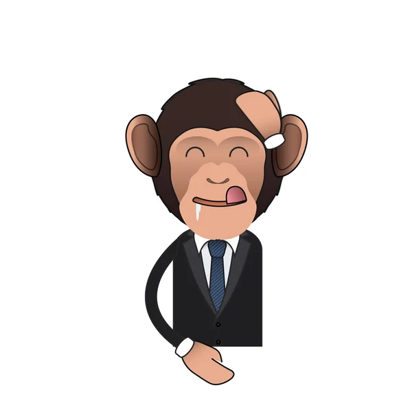 Happy Business monkey over isolated background. Vector design. — Stock Vector