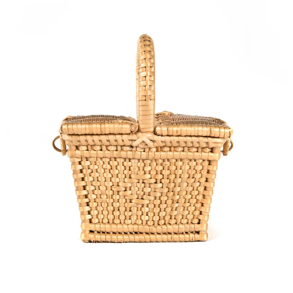 Wicker basket over isolated white background — Stock Photo, Image