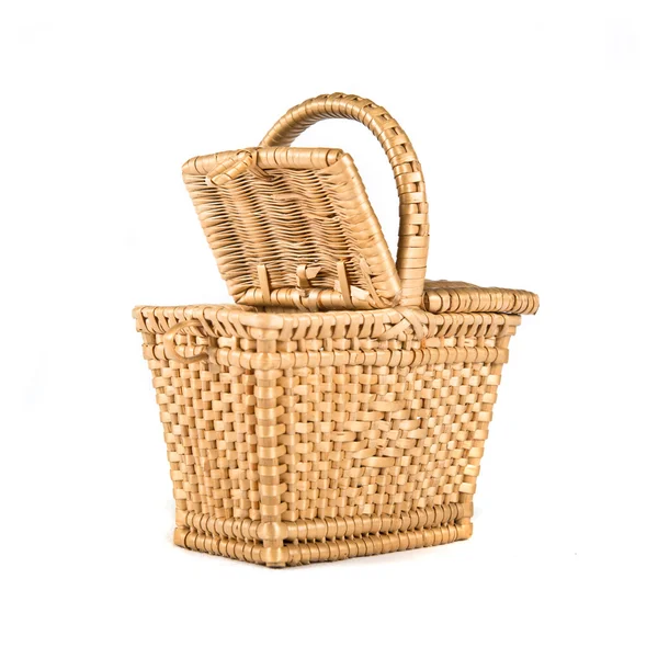 Wicker basket over isolated white background — Stock Photo, Image