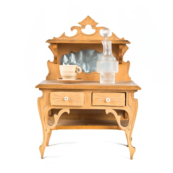 Dollhouse furniture over white background — Stock Photo, Image
