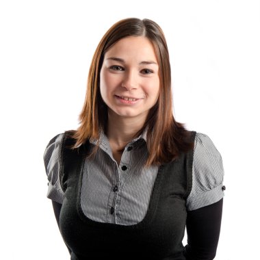 genç güzel kız beyaz arka plan üzerinde 