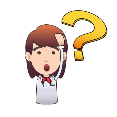 Genç hostes beyaz arka plan üzerinde şaşırttı. vektör tasarımı. 