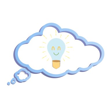 ampul konuşma balonu içinde. vektör tasarımı