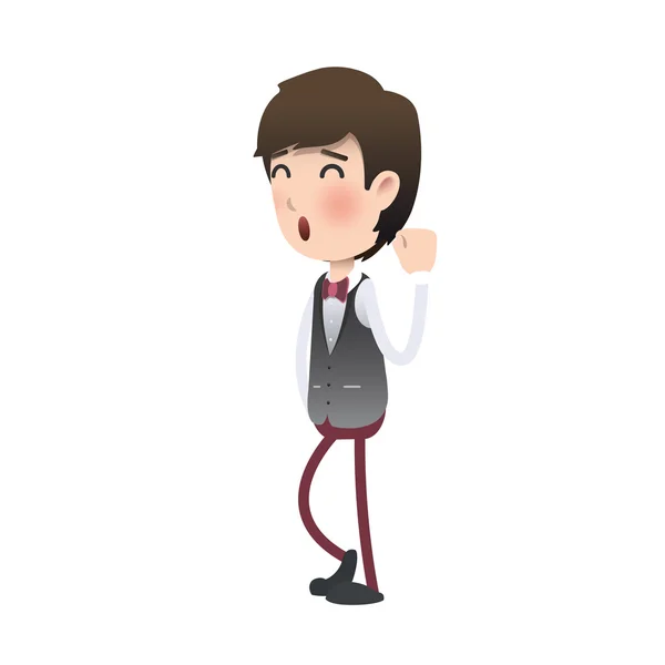 Happy waiter over isolated background. Vector design. — Stock Vector