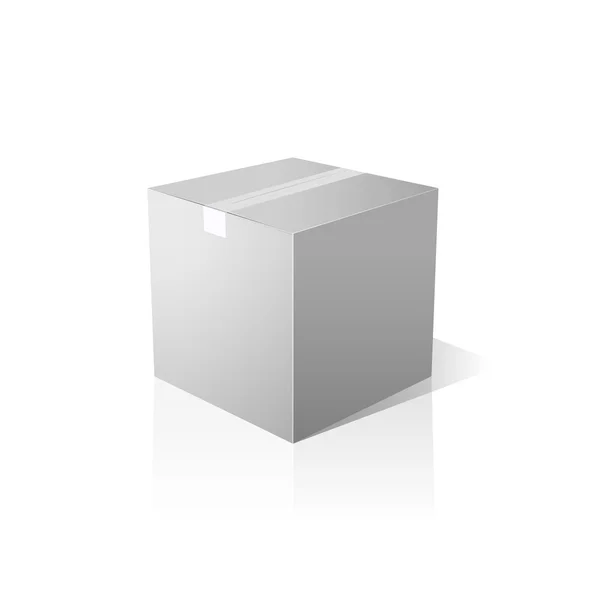 Caja blanca cerrada aislada. Diseño vectorial . — Vector de stock