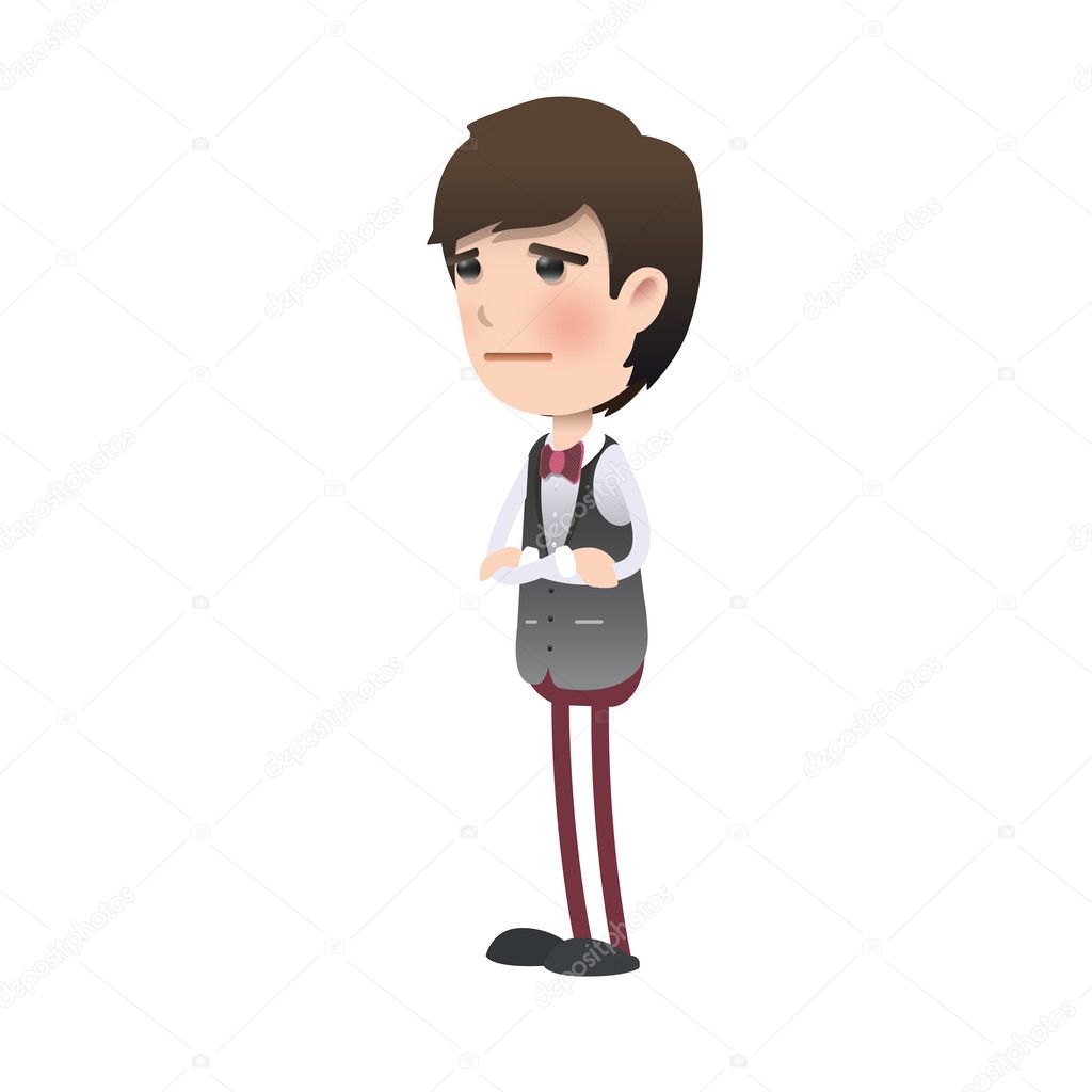 Young man over isolated background. Vector design. 