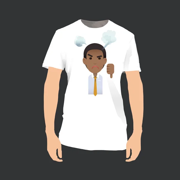 Unhappy businessman printed on shirt. Vector design — Stock Vector