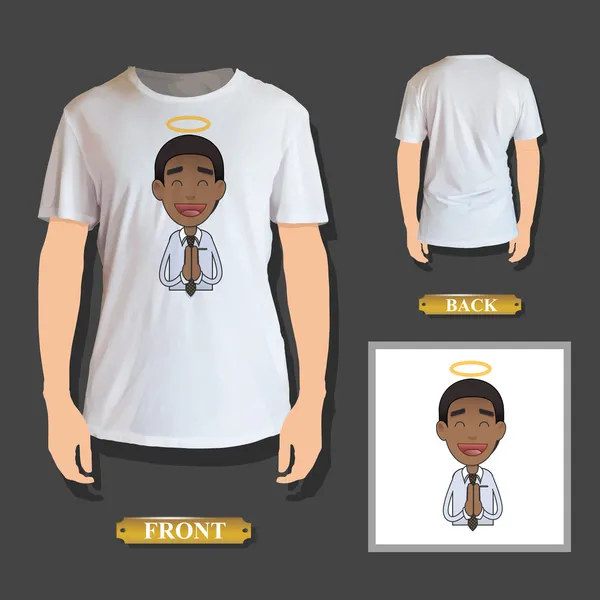 Businessman zen printed on shirt. Vector design — Stock Vector