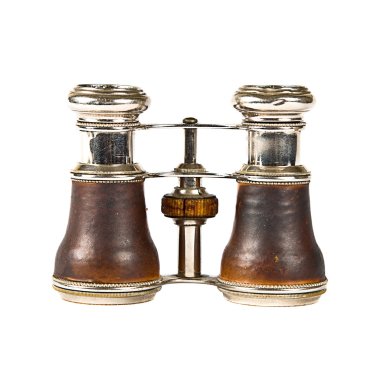 Vintage izole beyaz arka plan üzerinde dürbün 