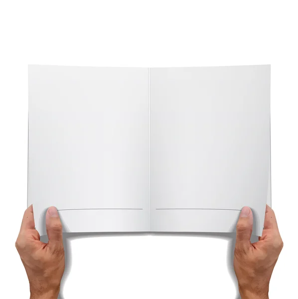 Tom öppen bok över vit bakgrund. vektor design. — Stock vektor