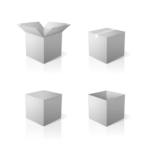 灰色の箱のセットです。ベクトルのデザイン. — ストックベクタ