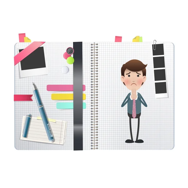 Businessman printed over notebook. Vector design — Stock Vector