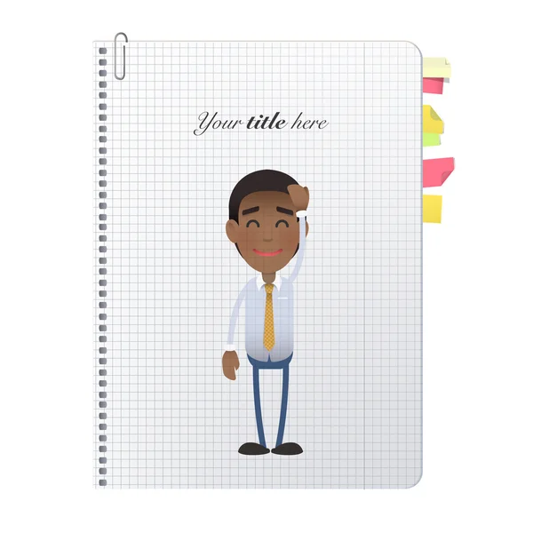 Happy Businessman impresso sobre notebook. Projeto vetorial — Vetor de Stock