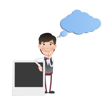 Beyaz arka plan resmi olan bir işadamı. vektör tasarımı 