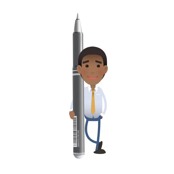 Affärsman med pennan över vit bakgrund. vektor design — Stock vektor