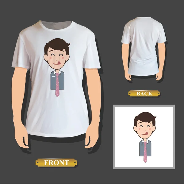 Uomo d'affari stampato su camicia realistica. Design vettoriale — Vettoriale Stock