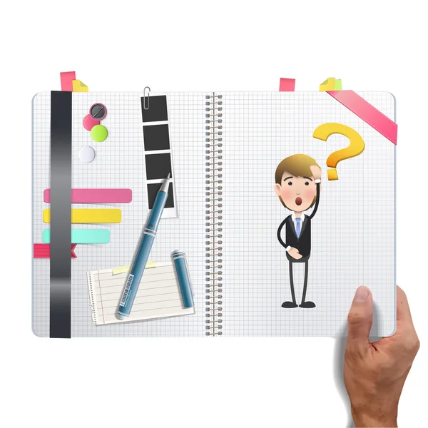 Businessman printed on notebook. Vector design — Stock Vector