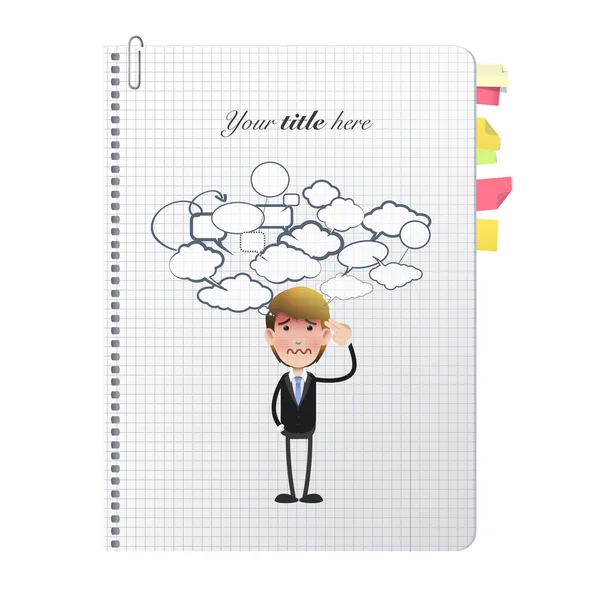 Businessman printed on notebook. Vector design — Stock Vector