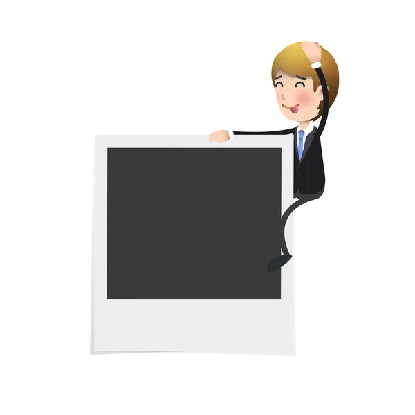 Businessman with photography over white. Vector design. — Stock Vector