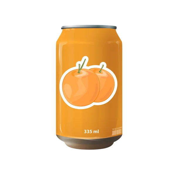 Oranžové cín ovocné šťávy. Vektorová design — Stockový vektor