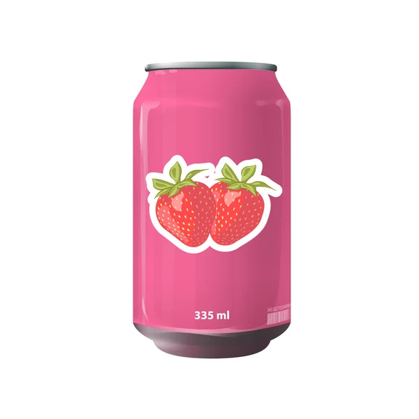 Rózsaszín doboz eper juice. Vector design — Stock Vector