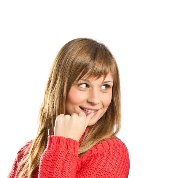 Young women over white background — Stock Photo, Image