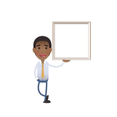 işadamı ile bir çerçeve beyaz zemin üzerine