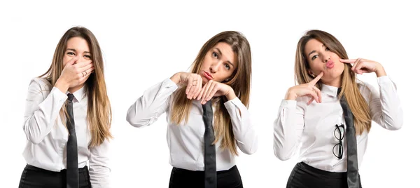 Young businesswoman over isolated background — Stock Photo, Image