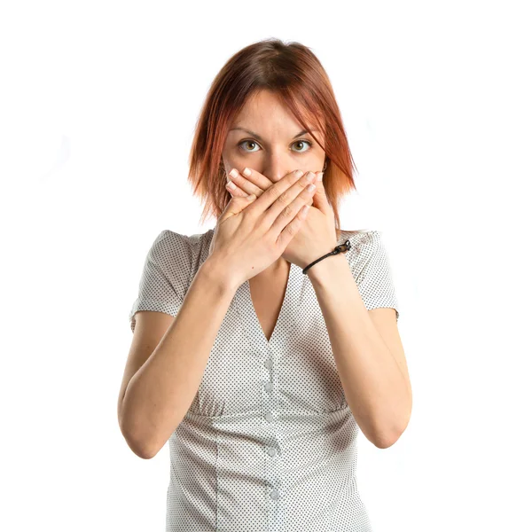 Chica joven haciendo gesto sorpresa —  Fotos de Stock