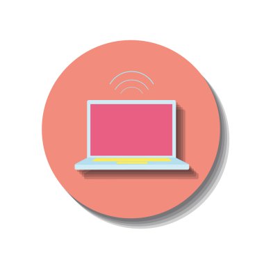 Beyaz arka plan üzerinde dizüstü web simge