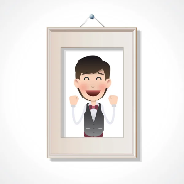 Busi frame02businessman in het frame op witte achtergrond — Stockvector