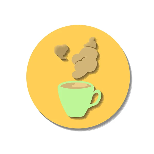 白い背景の上のコーヒーのカップのアイコン web — ストックベクタ